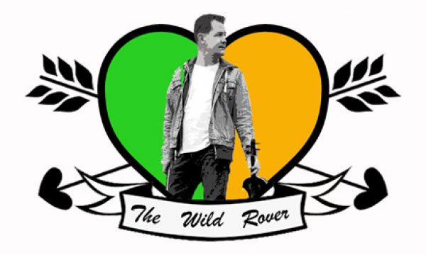 Mike McGrother standing on a background with a yellow and green heart graphic