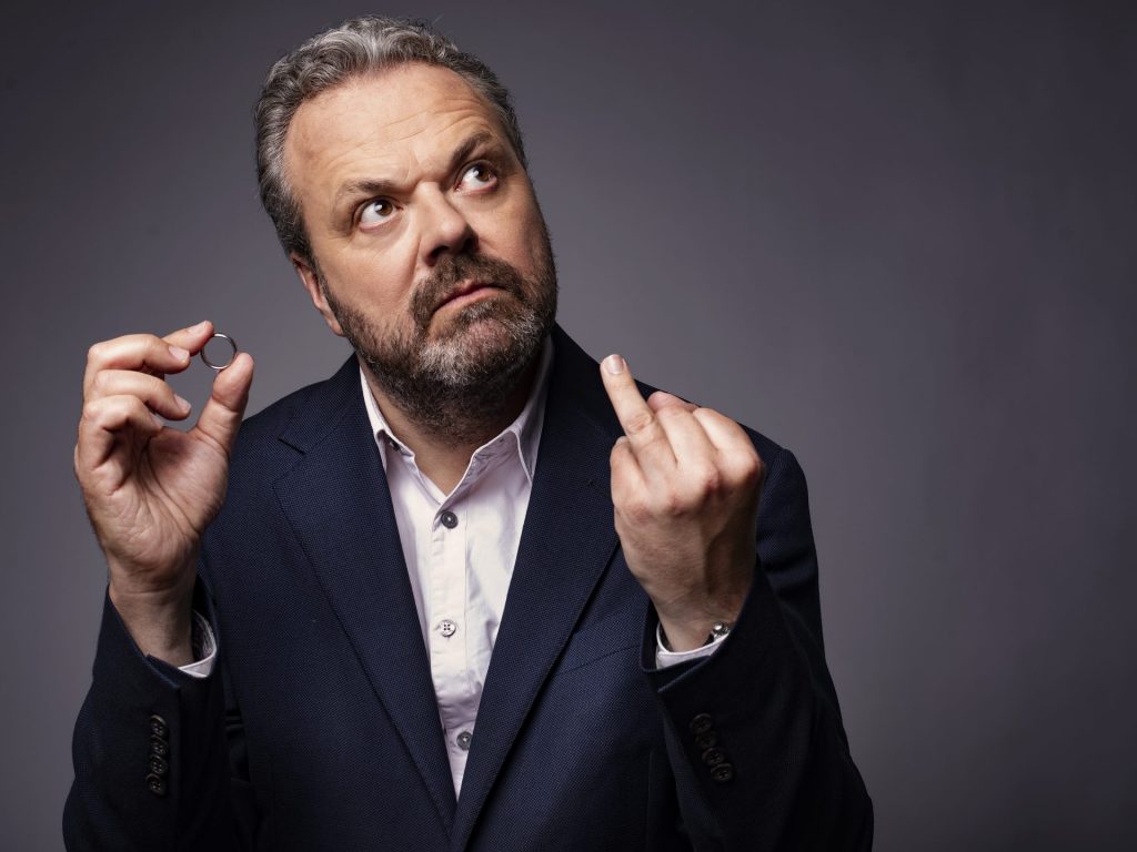 Hal Cruttenden taking his wedding ring off
