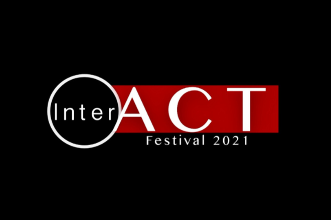 Text saying "InterACT Festival 2021" on a plainback background