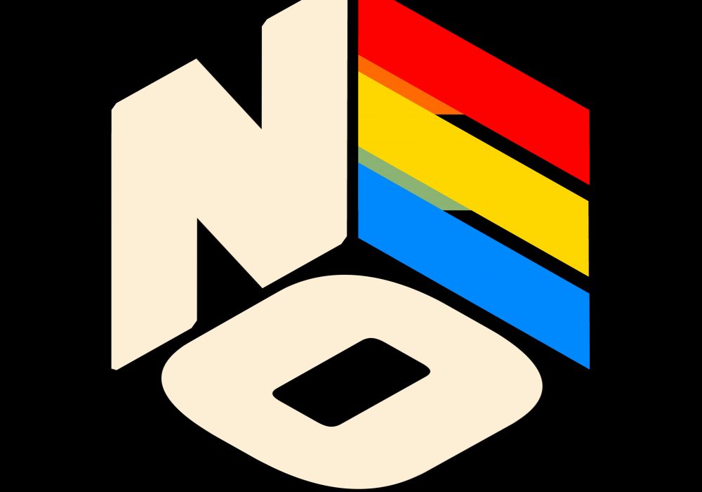 Logo made up of letters NEO on a black background