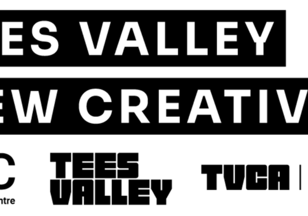 Tees Velley New Creatives Logo featuring the logos for ARC Stockton Arts Centre Tees Valley Combined Authority, and Tees Valley Combined Authority Mayor