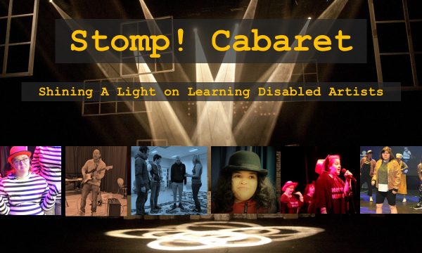 Text reading 'Stomp! Cabaret' with a selection of photos of Full Circle performers underneath