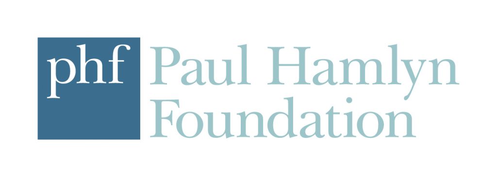 Paul Hamlyn Foundation logo showing name of organisation and letters phf