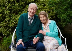 Sir Michael Caine and Glenda Jackson in colour 2023