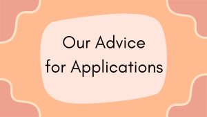 Text reads: Our Advice for Applications