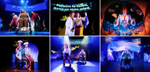 A collage of six production shots from The Light Princess