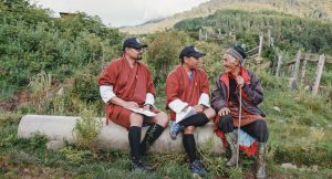 Amber and Guna interviewing an elder.