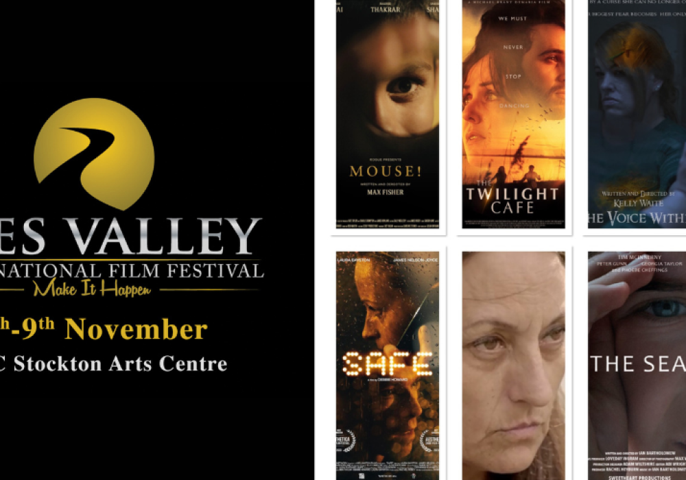 Tees Valley International Film Festival logo and dates 6-9 November, plus a collage of 7 promo images for the films in the Drama (Block 2) category