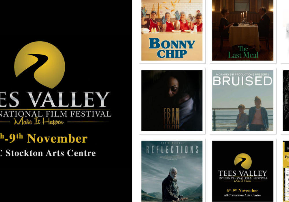 Tees Valley International Film Festival logo and dates 6-9 November, plus a collage of 7 promo images for the films in the Red Carpet event