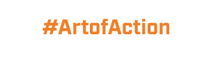 #ArtofAction orange logo.